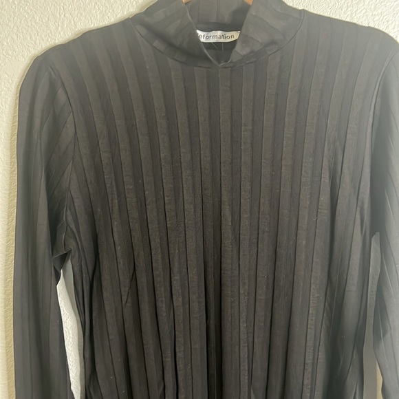 Reformation Black Stripped Material Dress - NWT - Picture 2 of 7